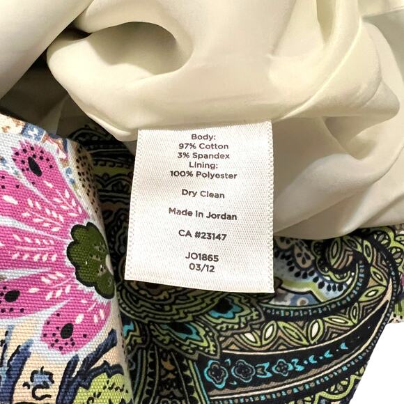 Talbots Petites Paisley Multicolor Straight Pencil Mini Skirt Size 10P Colorful - Picture 9 of 10